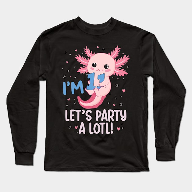 Funny 11th Birthday I'm 11 Years Old lets party Axolotl Long Sleeve T-Shirt by Msafi